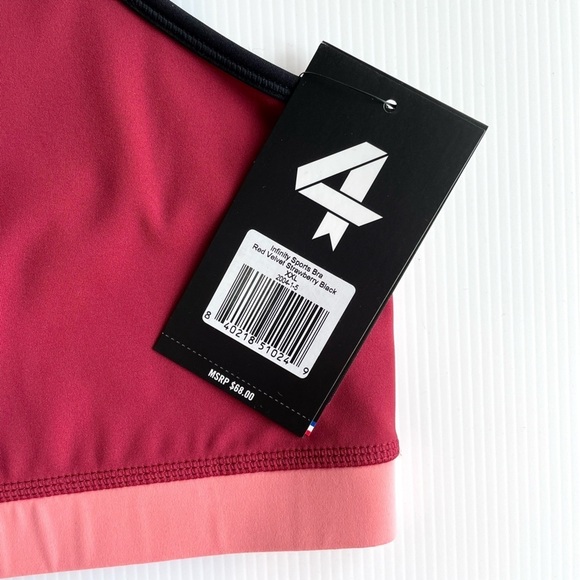 NWT FOURLAPS Infinity Sports Bra Red Velvet Size XXL Running Active Gorpcore - Picture 6 of 9